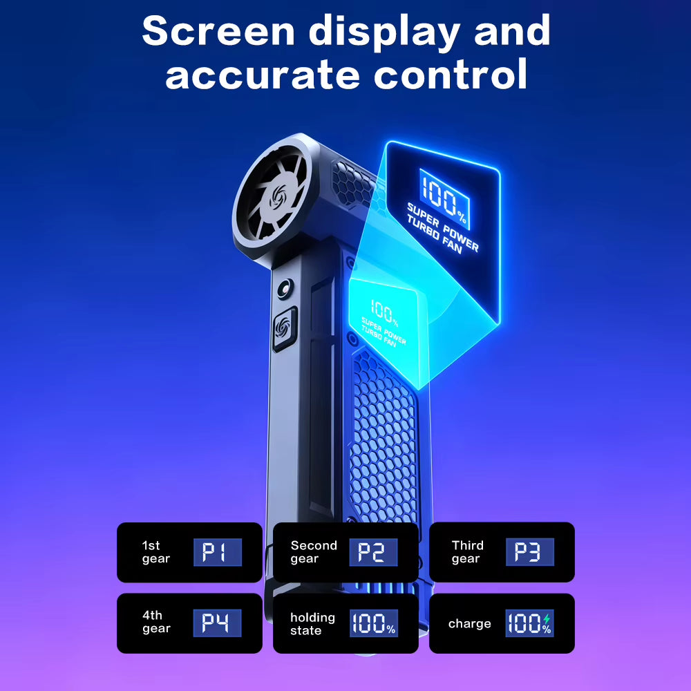 2026 High Power Jet Dry Blower Mini Turbo Fan Electric Air Duster Cordless PC Keyboard Cleaner Car Drying 2600Mah LED Display
